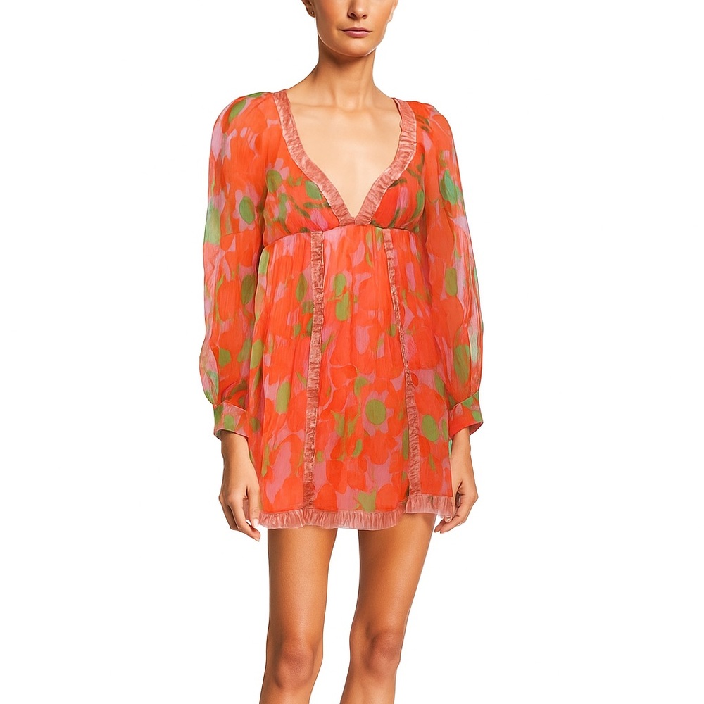 🤩💕NWT😍🩷Tracy Feith Vibrant Long Sleeve Dress🎁